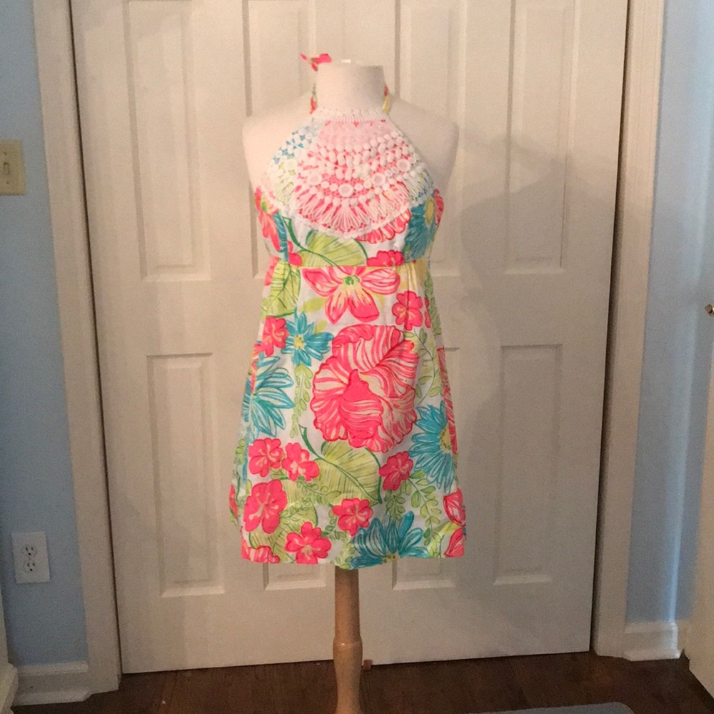 Lilly Pulitzer neon halter top dress